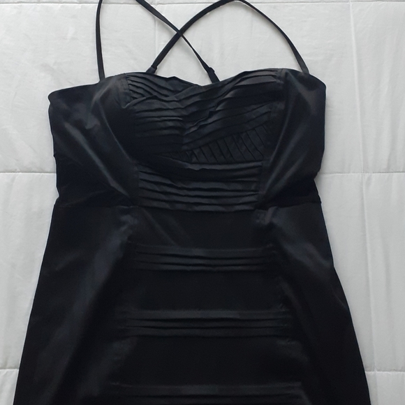XOXO Black Satin Dress - Picture 9 of 11